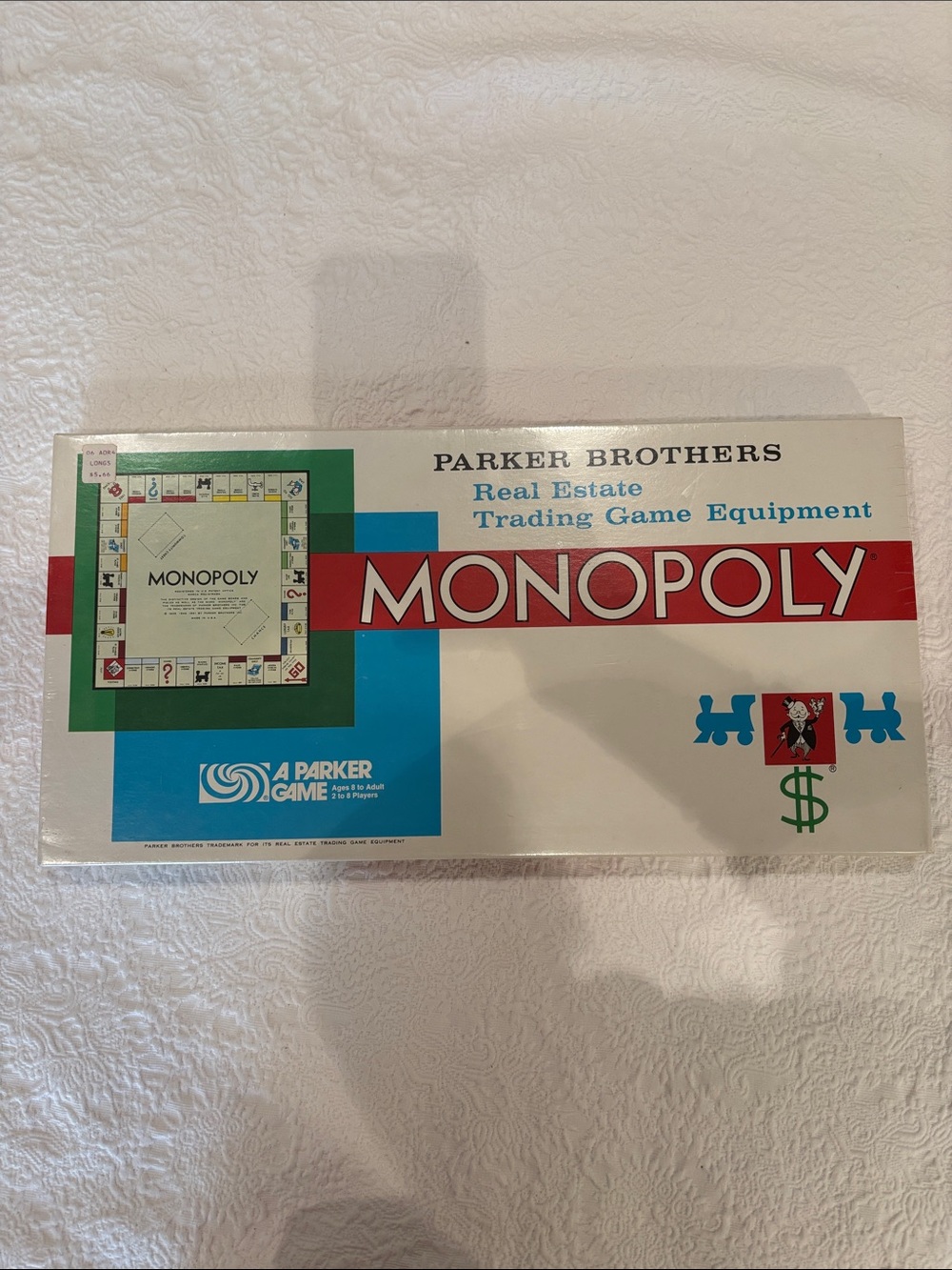 Factory Sealed-Vintage Parker Brothers Monopoly Board Game - White, Red, Blue